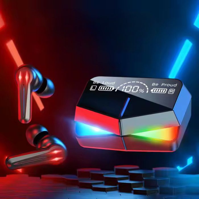 Ecouteurs sans fil Tws M28, oreillettes avec micro, faible latence, stéréo 9D, affichage LED, oreillettes de sport 4