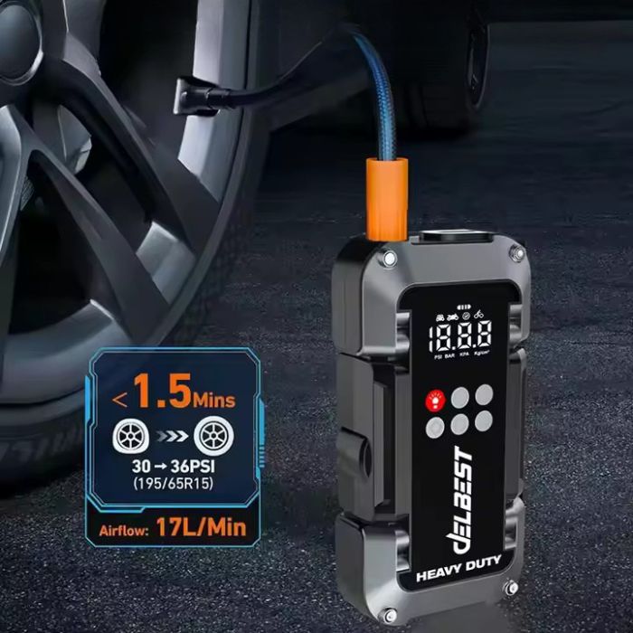 Booster de batterie Voiture Moto 6 en 1 avec gonfleur de pneu modèle B29 - Kit de démarrage de voiture 3