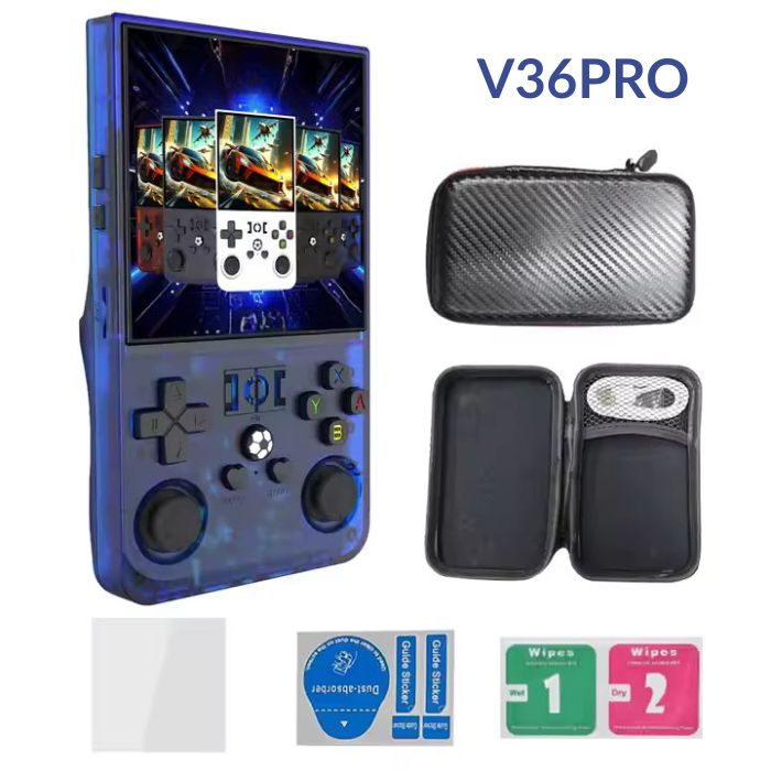 V36PRO max Console de jeu rétro portable 4.0 pouces 128GB Système d'émulateur préinstallé Divertissement de jeu portable Cadeaux pour enfants 4