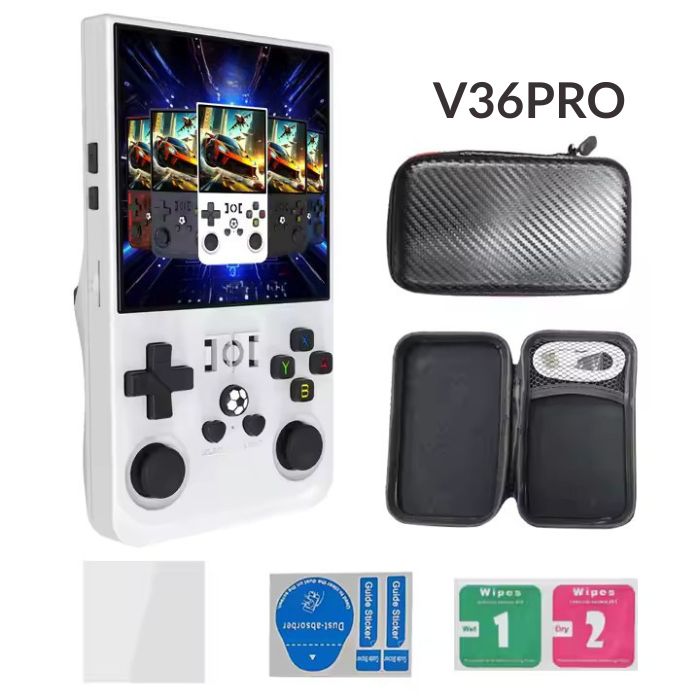 V36PRO max Console de jeu rétro portable 4.0 pouces 128GB Système d'émulateur préinstallé Divertissement de jeu portable Cadeaux pour enfants