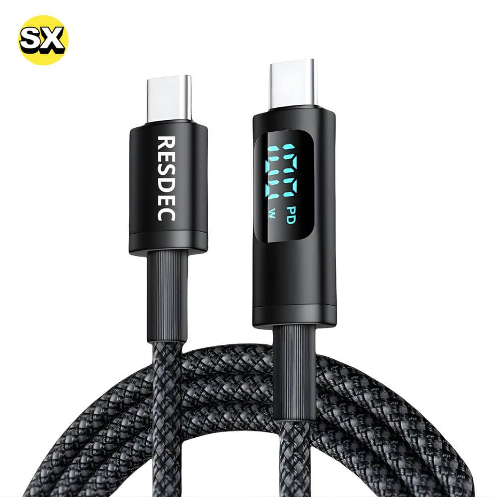 Câble USB-C vers USB-C RESDEC – pour Apple Iphone - 100 W Max, 1,2 mètre, ultra résistant